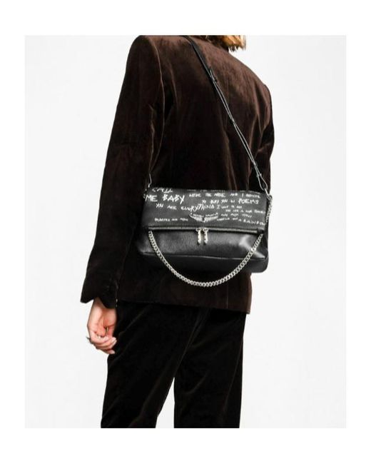 Zadig & Voltaire Black Rocky Ii Graffiti Bag