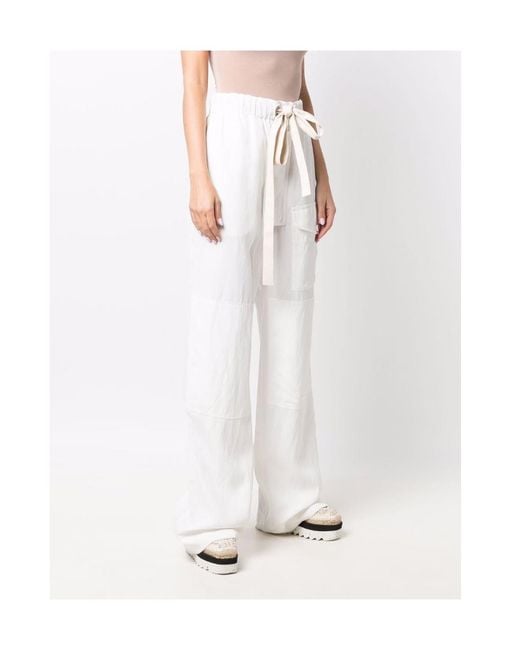Stella McCartney White Drawstring Casual Trousers