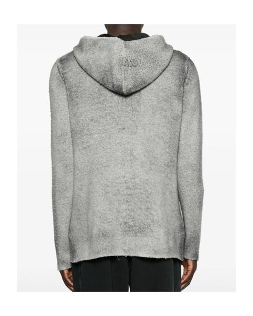 Avant Toi Gray Long-Sleeved Zip-Up Cardigan for men