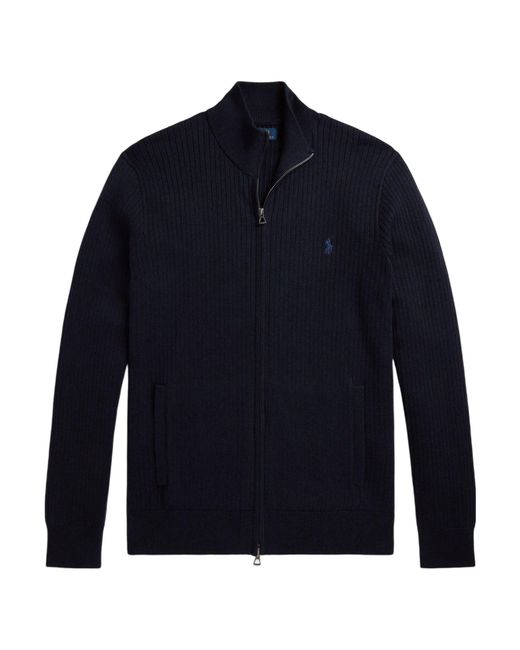 Polo Ralph Lauren Blue Zippered Knit Sweater for men