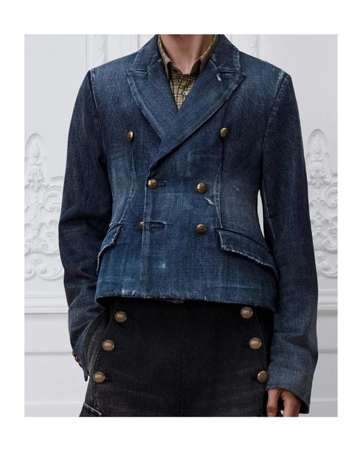 Dior Blue Cropped-Fit Bar Jacket for men