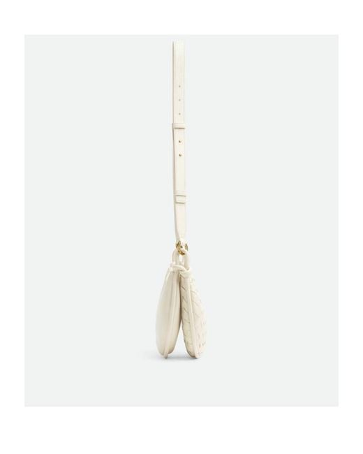 Bottega Veneta White Gemelli Intrecciato Shoulder Bag