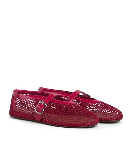Alaïa Red Solid Ballet Flats