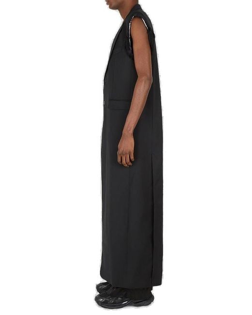 Vetements Black Sleeveless Single-Breasted Coat for men