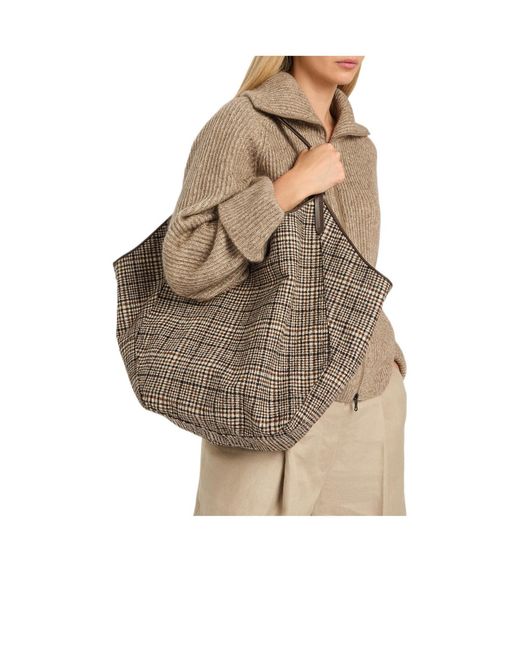 Brunello Cucinelli Brown Reversible Suede Tote