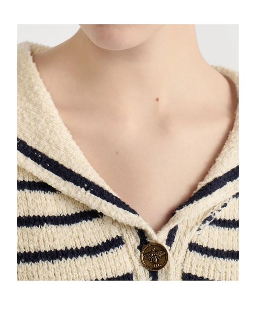 Dior White Striped Cardigan