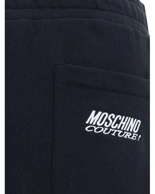 Moschino Blue Logo-Embroidered Track Pants for men