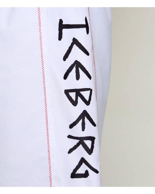 Iceberg Gray Logo Drawstring Swim Shorts for men