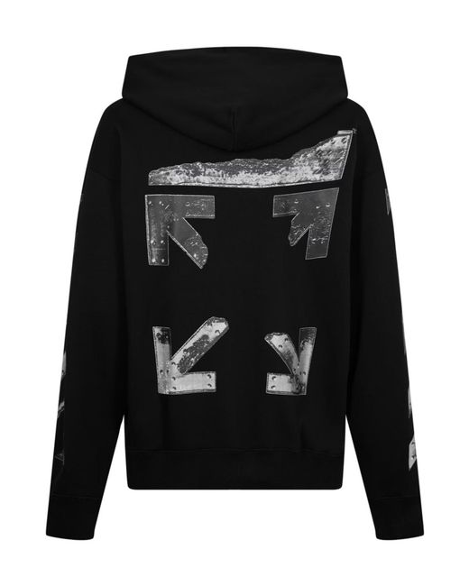Off-White c/o Virgil Abloh Black Front Zip-Up Sweatshirt for men
