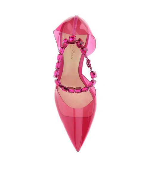 Gianvito Rossi Pink Pointed-Toe Eembellished Pumps