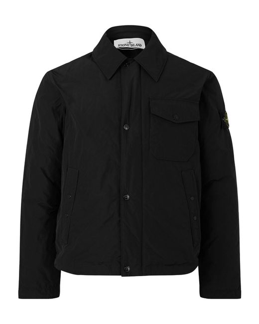 Stone Island Black Lapel Snap Jacket for men