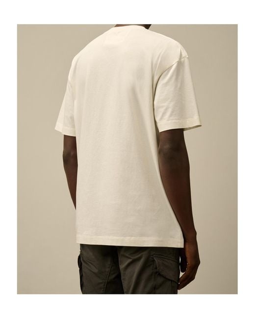 C P Company Natural Logo Graphic T-Shirt for men