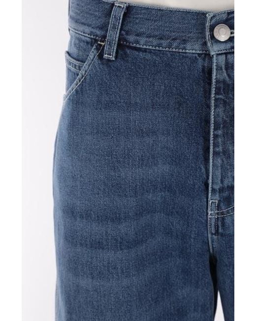 McQueen Blue Logo Patch Wide Leg Jeans for men