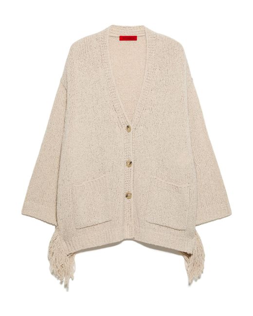 MAX&Co. Natural Tassel Circle Cardigan