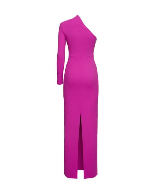 Solace London Pink Joana Asymmetrical Neckline Dress