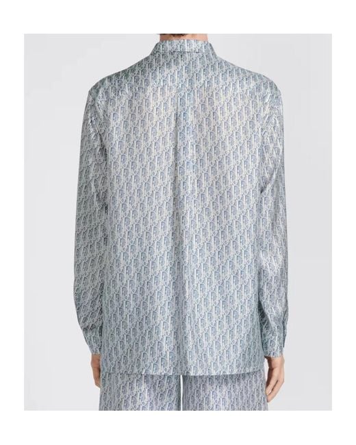 Dior Blue Long-Sleeved Shirt for men