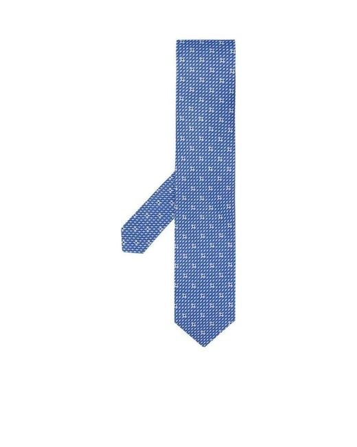 Ferragamo Blue Jacquard Logo Tie for men