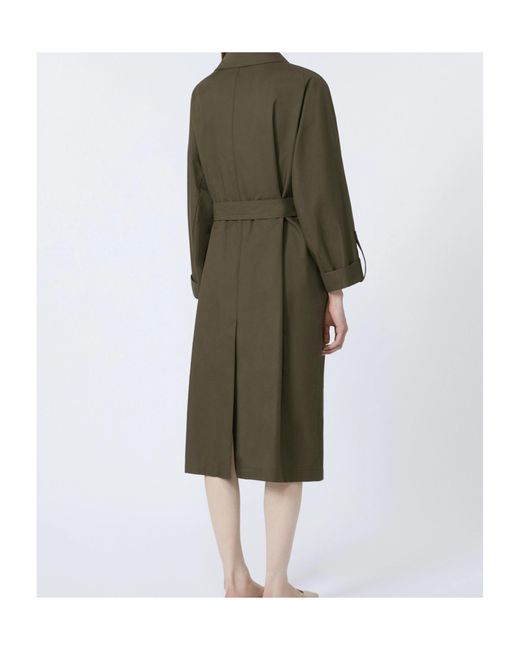 Max Mara Green Water-Repellent Gabardine Trench Coat