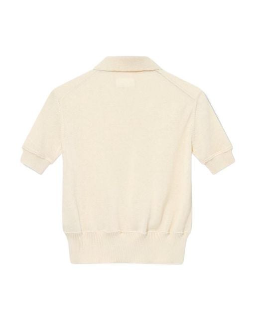Maison Margiela White Knit Polo Shirt for men