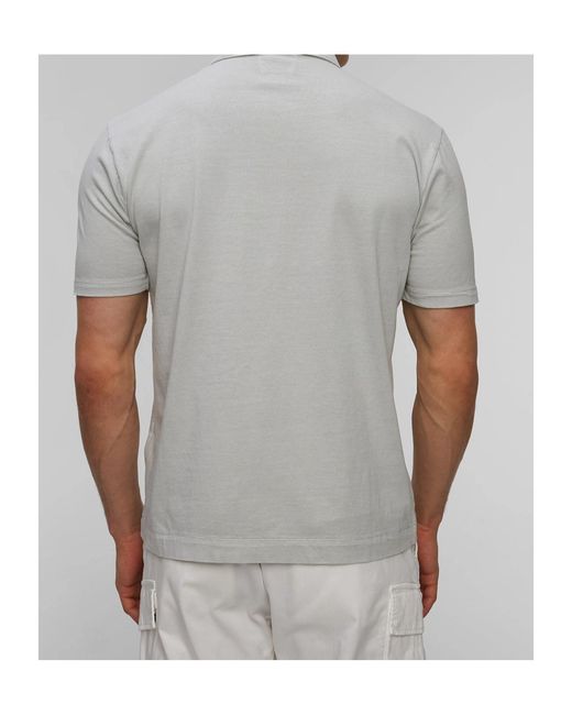 C P Company Gray 1020 Jersey Logo Polo for men