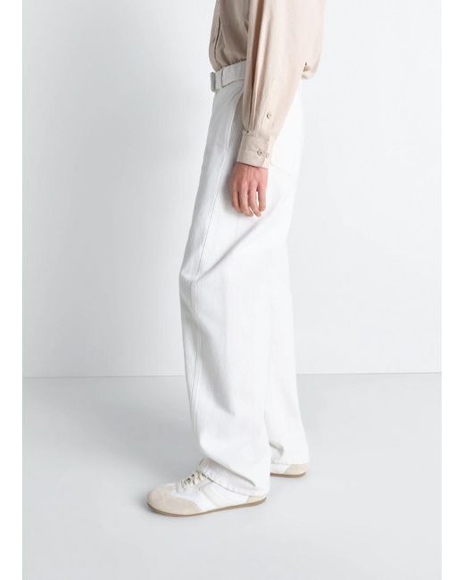 Lemaire White Twisted Belted Pants for men