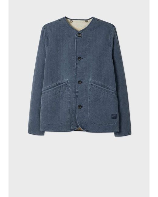 Paul Smith Blue Ps Paul Smith Corduroy Collar Jacket for men
