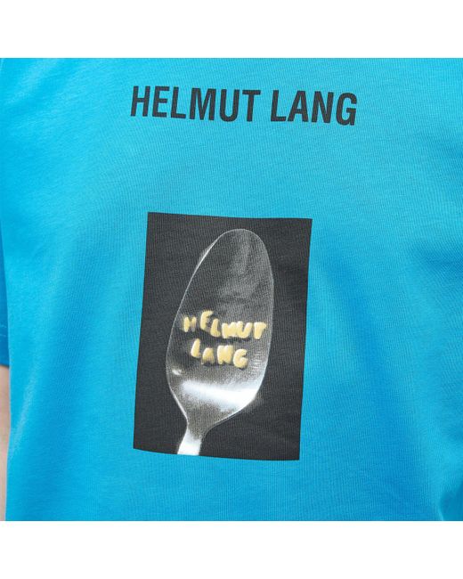 Helmut Lang Blue Photograph-Print Cotton T-Shirt for men
