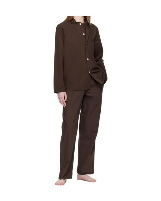 Tekla Brown Drawstring Pajama Pants for men