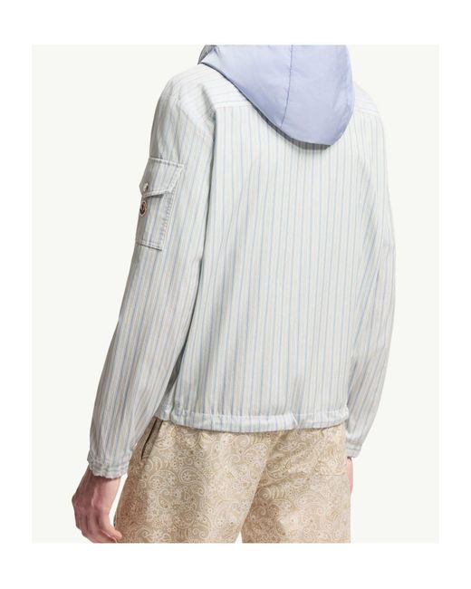 Moncler Gray Havas Striped Poplin Shirt Jacket for men