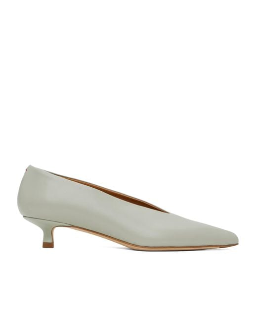 Aeyde Gray Clara Leather Pumps