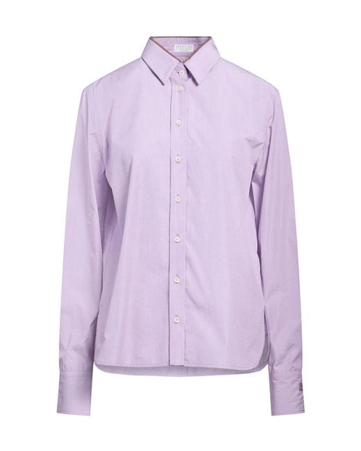 Brunello Cucinelli Purple Solid-Color Shirt