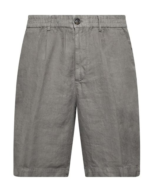 Brunello Cucinelli Gray Buttoned Straight-Leg Shorts for men