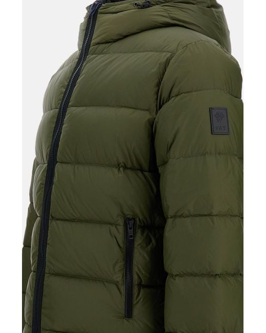 Fay Green Hooded Puffer Jacket for men