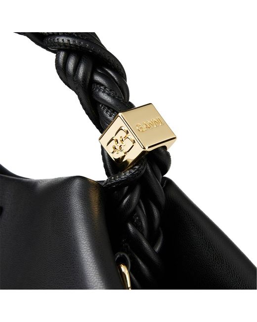 Ganni Black Leather Crossbody Bag