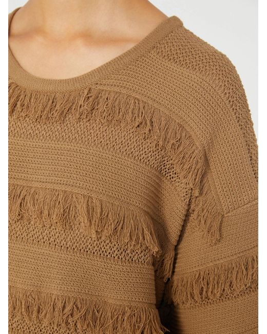 Max Mara Natural Fringe-Details T-Shirt