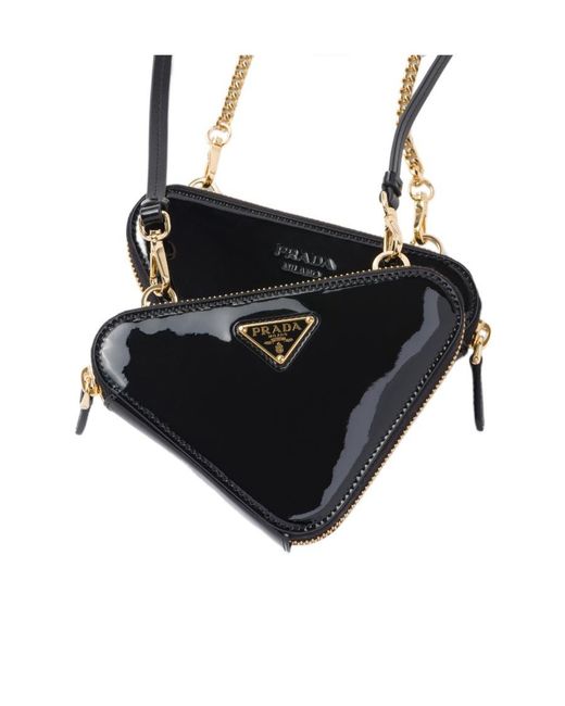 Prada White Patent Leather Mini Pouch