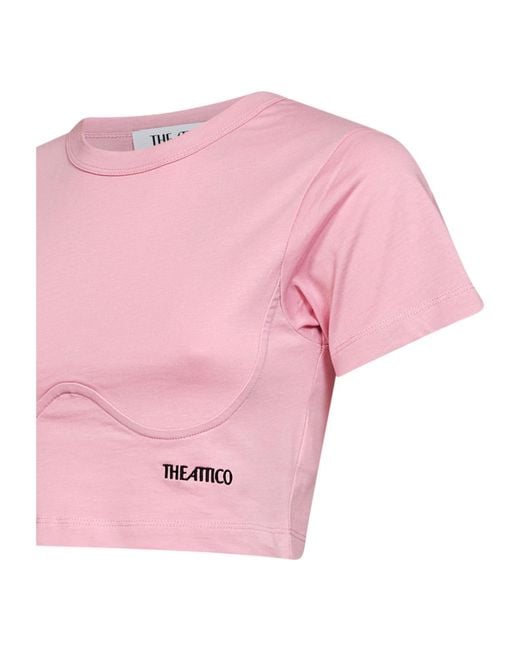 The Attico Pink Cropped T-Shirt