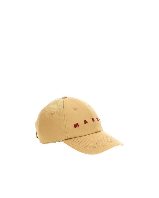 Marni Natural Logo-Embroidered Curved Peak Baseball Cap for men