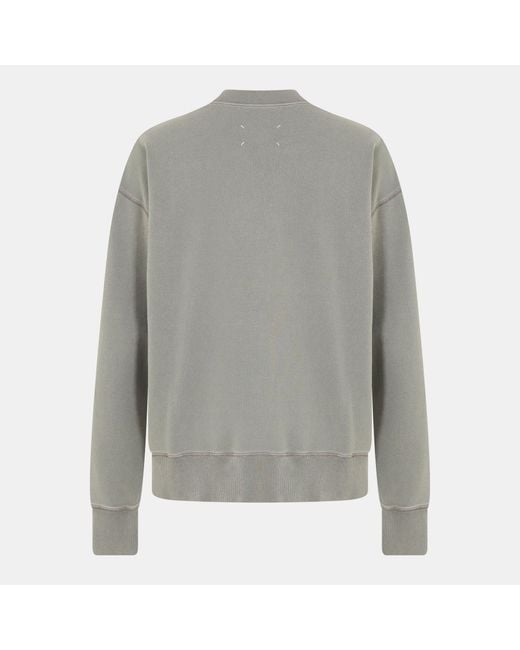 Maison Margiela Gray Quarter Zip Fleece Top for men