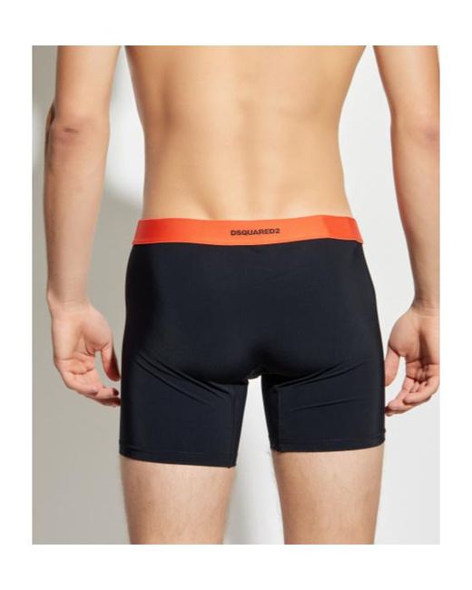 DSquared² Blue Patterned Swim Trunks for men