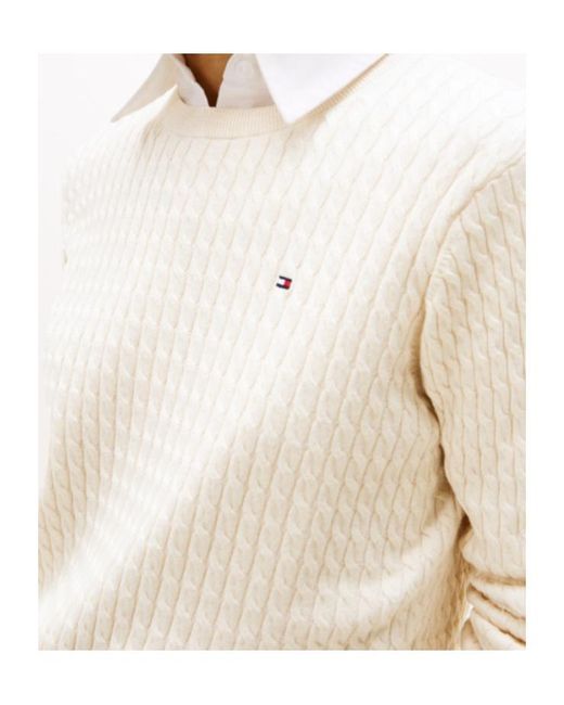 Tommy Hilfiger White Cable-Knit Sweater