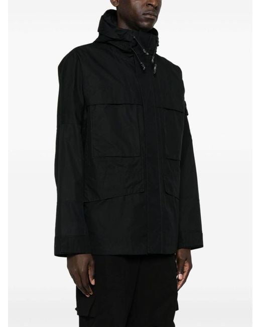 Stone Island Black Ghost Drawstring Hooded Jacket for men