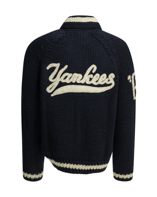 Polo Ralph Lauren Logo-Patch Chunky-Knit Cardigan in Blue for Men | Lyst