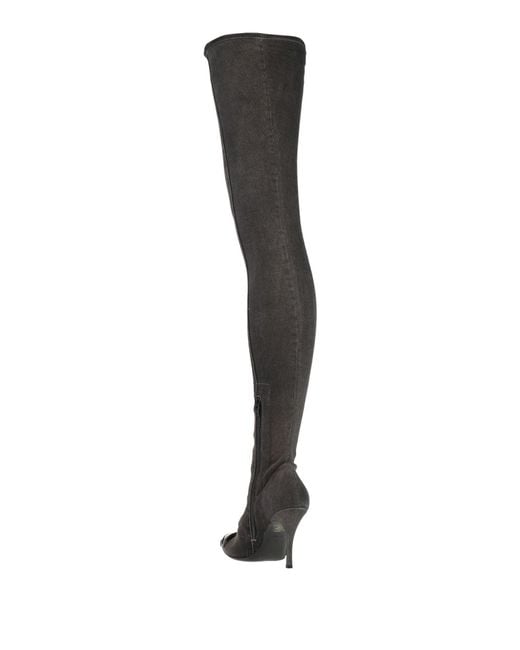DIESEL White Denim Over-The-Knee Boots