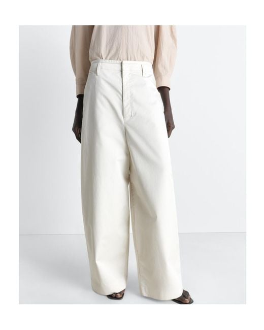 Lemaire White Wide Leg Chino Trousers