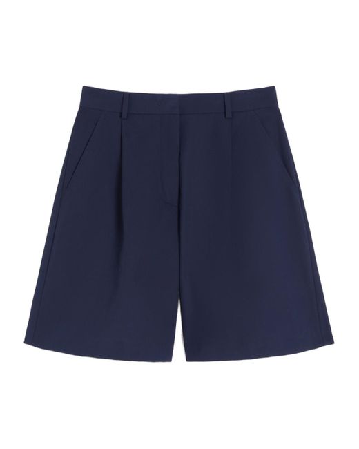 Weekend by Maxmara Blue Cotton Gabardine Bermuda Shorts