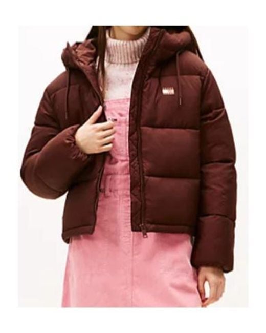 Tommy Hilfiger Red Long-Sleeved Hooded Cotton Jacket