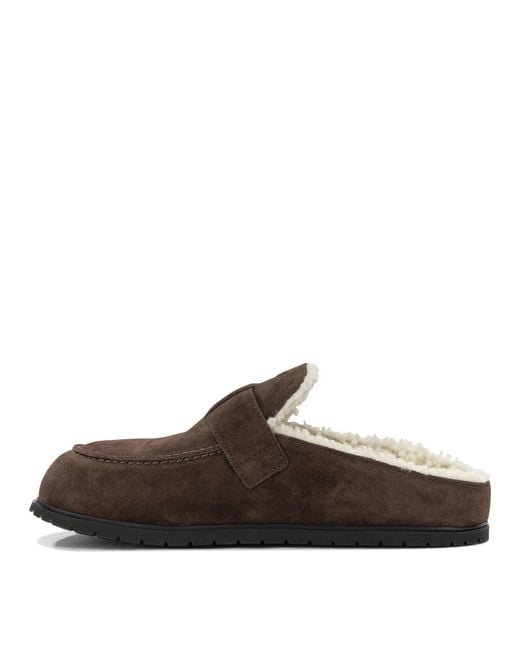 Prada Brown Buckle-Fastened Slippers