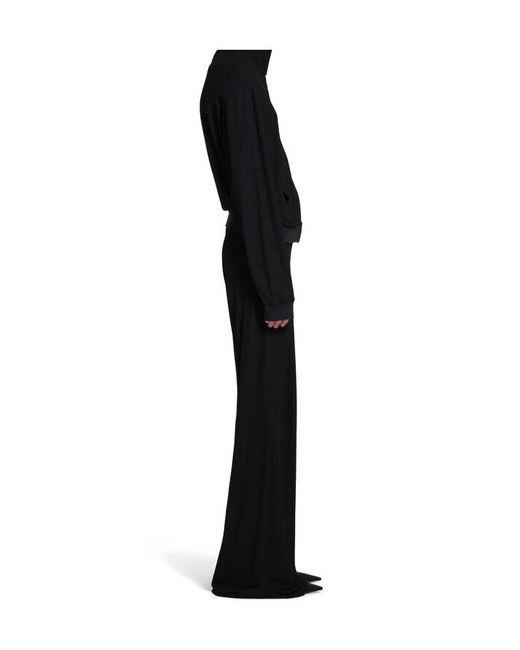 Balenciaga Black Bb Garderobe Artwork Embroidered Elastic Waist Pants