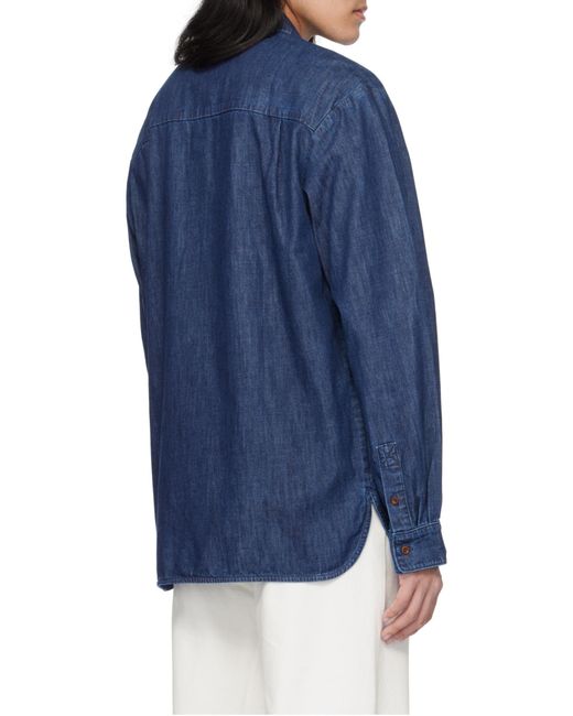 A.P.C. Blue Regular Fit Buttoned Shirt for men